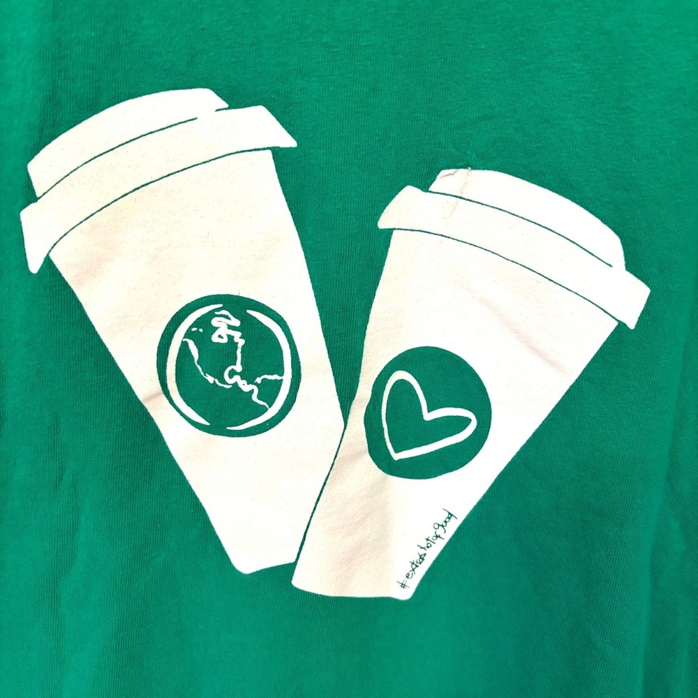 Starbucks Employee Green Large T-Shirt 'Good‎ Things Are Happening' Graphic Rare - Picture 5 of 6